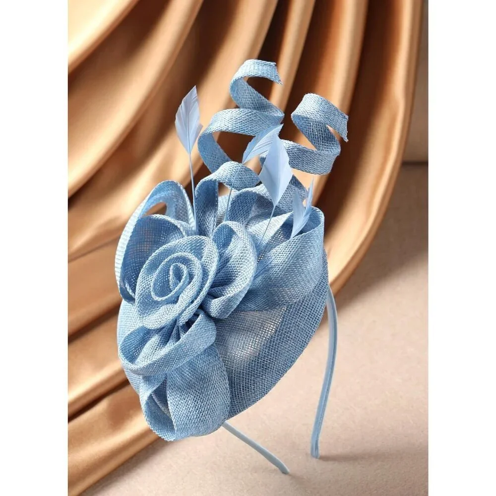 Vintage Victorian Feather Hat Tea Party Fascinator Hair Clip Women